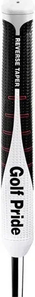 Golf Pride Reverse Taper Pistol Putter Grip (White/Black, Medium) 2024 NEW