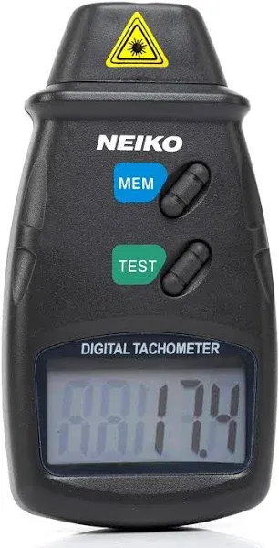 NEIKO 20713A Digital Tachometer, Noncontact Laser Photo Sensor with 2.5 to 99,999 RPM Accuracy, RPM Gauge Marker with Batteries Included