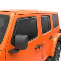 EGR 575251 SlimLine In-Channel WindowVisors Set of 4 Fits 18-19 Wrangler (JL)