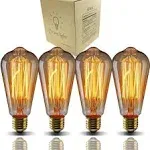 E26 Edison Bulbs Bravelight Antique Vintage Light Bulbs ST64 40W 2700K Warm Dimmable Squirrel Cage Filament Edison Light Bulb for Table Lamp