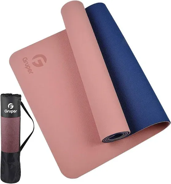 Yoga Mat Non Slip, Eco Friendly 0.31*24*72 Inches, 13.Pink / Navy Blue 