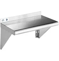 Stainless Steel Shelf 10 X 16 Inches, NSF Commercial Wall Mount Floating Shelvin