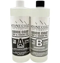 Quick Coat 1 Quart Epoxy Kit (Stone Coat Countertops) - Fast-Curing Epoxy Resin Kit for River Tables, Geodes, Wood Sealing, Tumblers, 3D Objects, and Other DIY Projects!