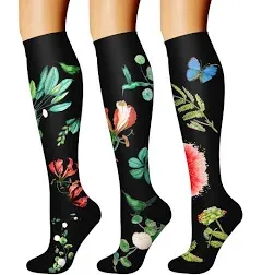 CHARMKING Compression Socks for Women & Men Circulation (3 Pairs) 15-20 mmHg is Best Support for Athletic Running Cycling