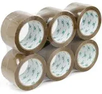 3 inch Brown Packing Tape, 2 Refills Rolls Wide Packaging Tape for Moving, Sh...