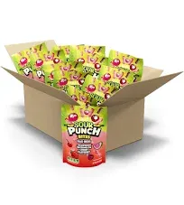 Sour Punch Bites, Rad Reds Watermelon, Strawberry, Cherry & Raspberry Chewy Candy, 5oz Bag (Pack of 12) (Packaging may vary)