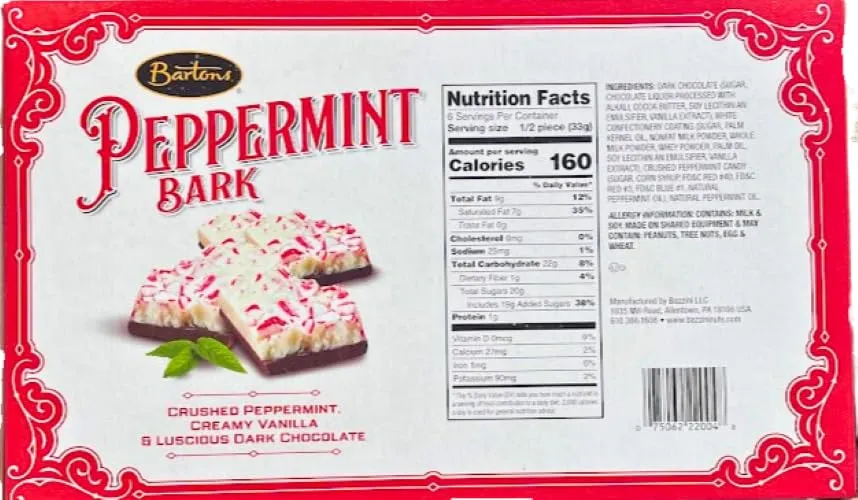 Bartons Peppermint Bark 12oz