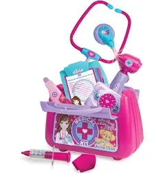 Sophia's 18' Doll 10 pc. Medical Kit with Stethoscope, Blood Pressure Cuff, Otoscope, Syringe, Thermometer, Bandage, Clipboard, Pencil, Chart, and Medical Bag