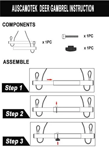 AUSCAMOTEK Deer Gambrel Hanging Triangle for Skinning Big Hunting