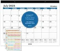 CRANBURY Large Desk Calendar 2024-2025, 22x17 Monthly Desktop Calendar, Use J...