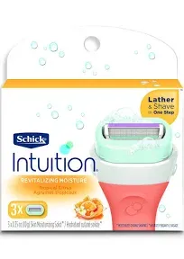 Schick Intuition Revitalizing Moisture Razor Blade Refills for Women, , 0.35 Ounce , 6 Count (Pack of 1)