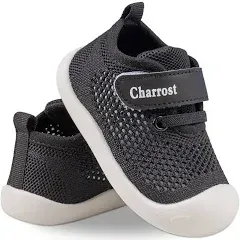 Baby First-Walking Shoes 1-4 Years Kid Shoes Trainers Toddler Infant Boys Girls Soft Sole Non Slip Cotton Canvas Mesh Breathable Lightweight TPR Material Slip-on Sneakers Outdoor