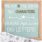 Blue Felt Letter Board 10x10 Inch, Pre Cut &amp; Sorted 725 Letters, First Day of...