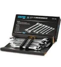 Capri Tools Super-Thin Open End Wrench Set, Metric, 6 to 19 mm, 7-Piece (11850-7MRK)