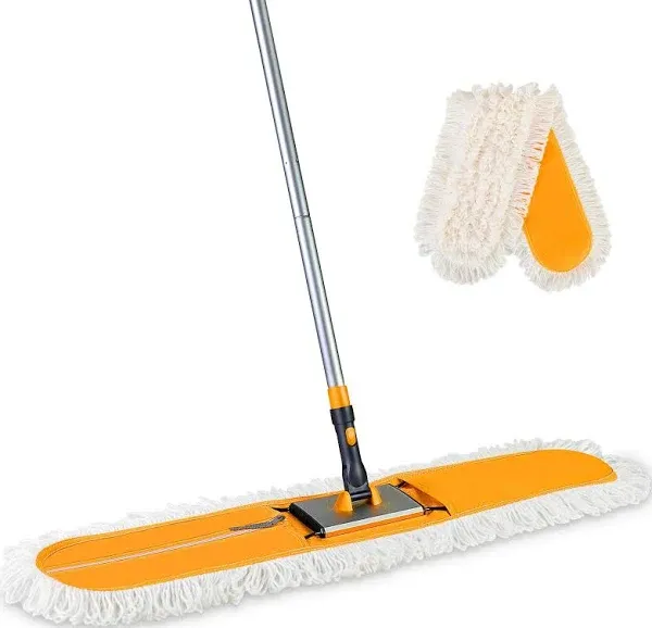 Yocada 36&#034; Commercial Industrial Cotton Mop Dust Floor Mop with Total 2 Mop P...