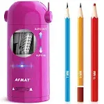 AFMAT Electric Pencil Sharpener Fully Automatic, Robot Pencil Sharpener for 7-11.5mm Pencils, Rechargeable Pencil Sharpener Hands-Free, Battery Operated Pencil Sharpener for Home, Office, Classroom