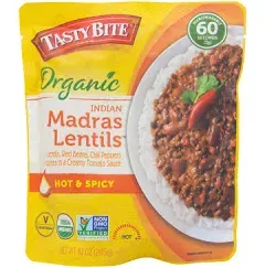 Tasty Bite Organic Indian 3 Bean Madras Lentils - Vegan, Gluten-Free (Pack of 3)