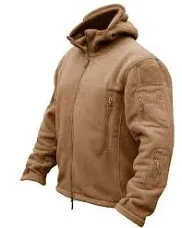 Crysully Men's Military Tactical Sport Warm Fleece Hooded Outdoor Adventure Jacket Coats