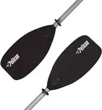 Pelican Junior Kid Kayak Paddle - Youth 2 Piece Aluminum & Polypropylene Ribbed Blade - 72 in - Black