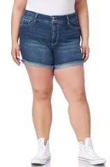 WallFlower Women&#039;s Luscious Curvy Denim Shorts Mid-Rise Insta Stretch Juniors