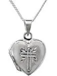 First Communion Cross Heart Locket