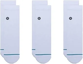 Stance Icon Quarter Socks [3 Pack] (Small, White)