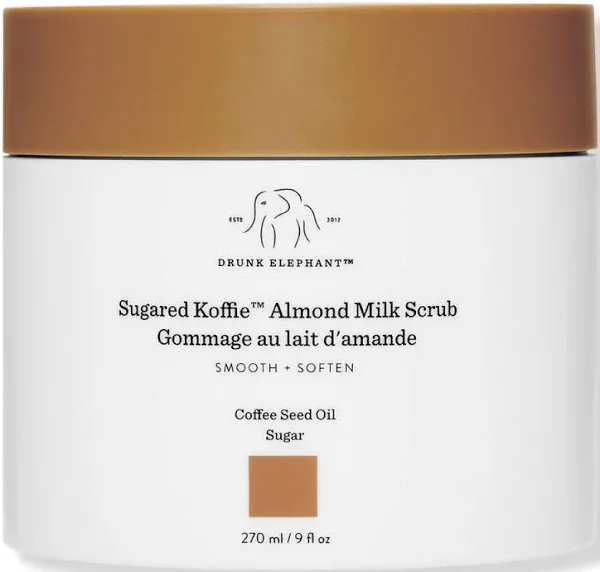 Drunk Elephant Sugared Koffie Almond Milk Scrub  9 fl oz. Smooth + Soften Coffee