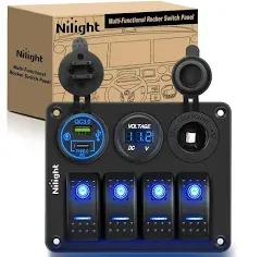 Nilight 4 Gang Rocker Switch Panel