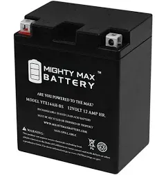 Mighty Max Battery YTX14AH-BS 12V 12Ah Replacement Battery Compatible with Indian Scout, Bobber 22