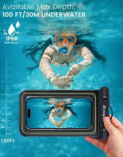 Peorsefi IP68 Waterproof Phone Pouch/Case, Waterproof Floating Phone Case for iPhone 15 14 13 12 Pro Max XS Plus Samsung Galaxy Cellphone, Floating I