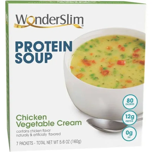 WonderSlim Protein Soup Chicken & Vegetable Cream 7ct