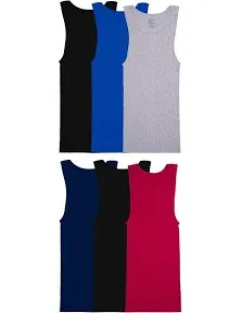 Men&#039;s Sleeveless Tank A-Shirt, Tag Free &amp; Moisture Wicking, Ribbed Stretch Fa...