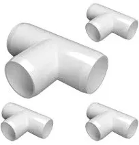 FORMUFIT F001TEE-WH-4 Furniture Grade PVC Tee