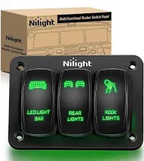 Nilight 3 Gang Rocker Switch Panel