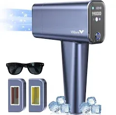 IPL T8 Laser Hair Removal for Women and Men, Fast and Long-lasting Painless Hair Removal Device with Cooling System, 990000 Flash, LED, Multifunction Double Head, For Body & Face at-Home Use