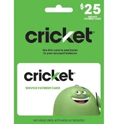 Cricket Wireless Service Payment Card (Email Delivery)