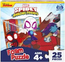 Disney Junior Marvel Foam Puzzle Spidey &amp; His Amazing Friends 25 Piece 24&#034; x 13&#034;