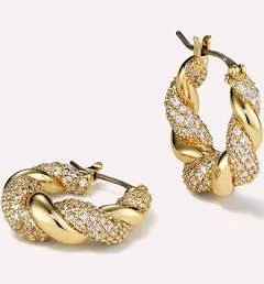 Ana Luisa Jewelry Twisted Paris Pave Hoop Earrings