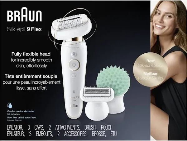 Braun Epilator Silk-pil 9 9-030 with Flexible Head, Facial Hair Removal