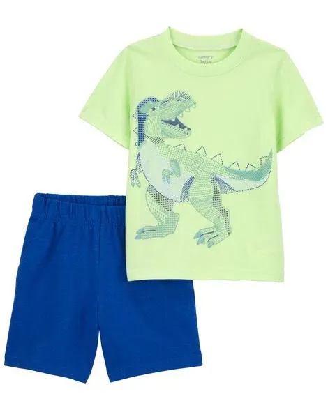 Carter's Baby Boys 2-Piece Dinosaur Tee & Short Set