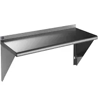 Rockpoint Stainless Steel Shelf 18 x 24 Inches, 320 lb, NSF Commercial Wall Mount Floating Shelving for Restaurant, Kitchen, Home and Hotel, Silver