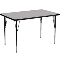 Flash Furniture Wren Rectangular Activity Table, 30" x 72", Height Adjustable, Gray (XUA3072RECGYTA) | Staples