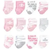 Hudson Baby Baby Girls' Cotton Rich Newborn and Terry Socks