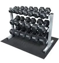 Body Solid Dumbbell Rack with Rubber Dumbbells