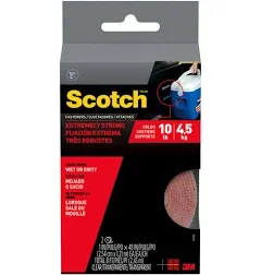 Scotch Extreme Fasteners, 1 in x 4 ft, 2 Clear Rolls, Holds 10 lbs, RF6740-ALT