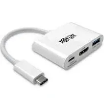 Tripp Lite USB-C Male to 4K HDMI and VGA Female Adapter Cable - White