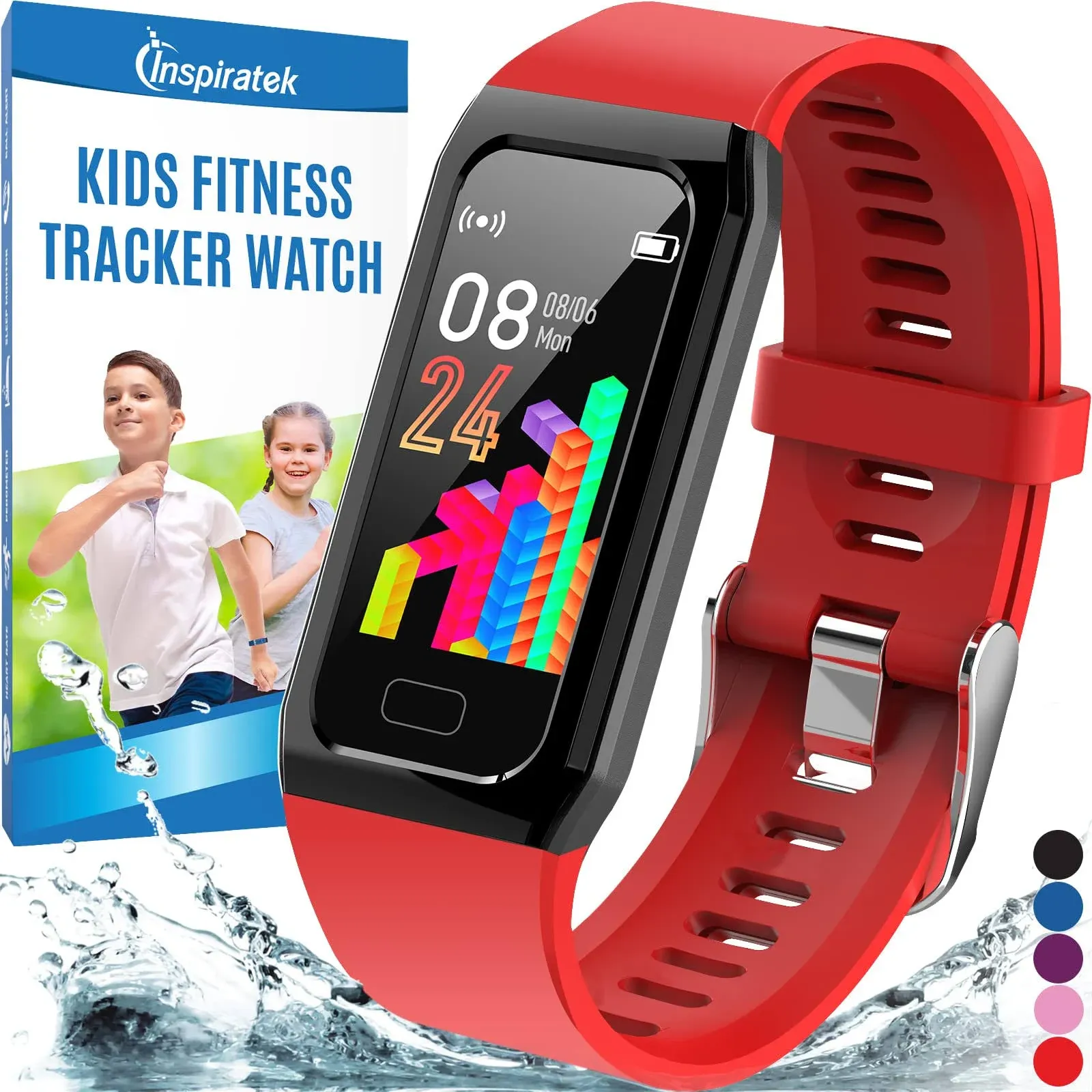 Inspiratek Kids Fitness Tracker for Girls and Boys Age 5-16