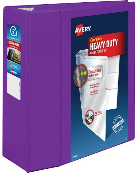 Avery Heavy-Duty View Binder w/Locking EZD Rings 4&#034; Cap Purple 79813