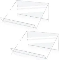 Kamehame 2 Pack Slightly Elevated Clear Acrylic Book Stands for Display