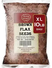 Spicy World Brown Flaxseed 10 Pound Box